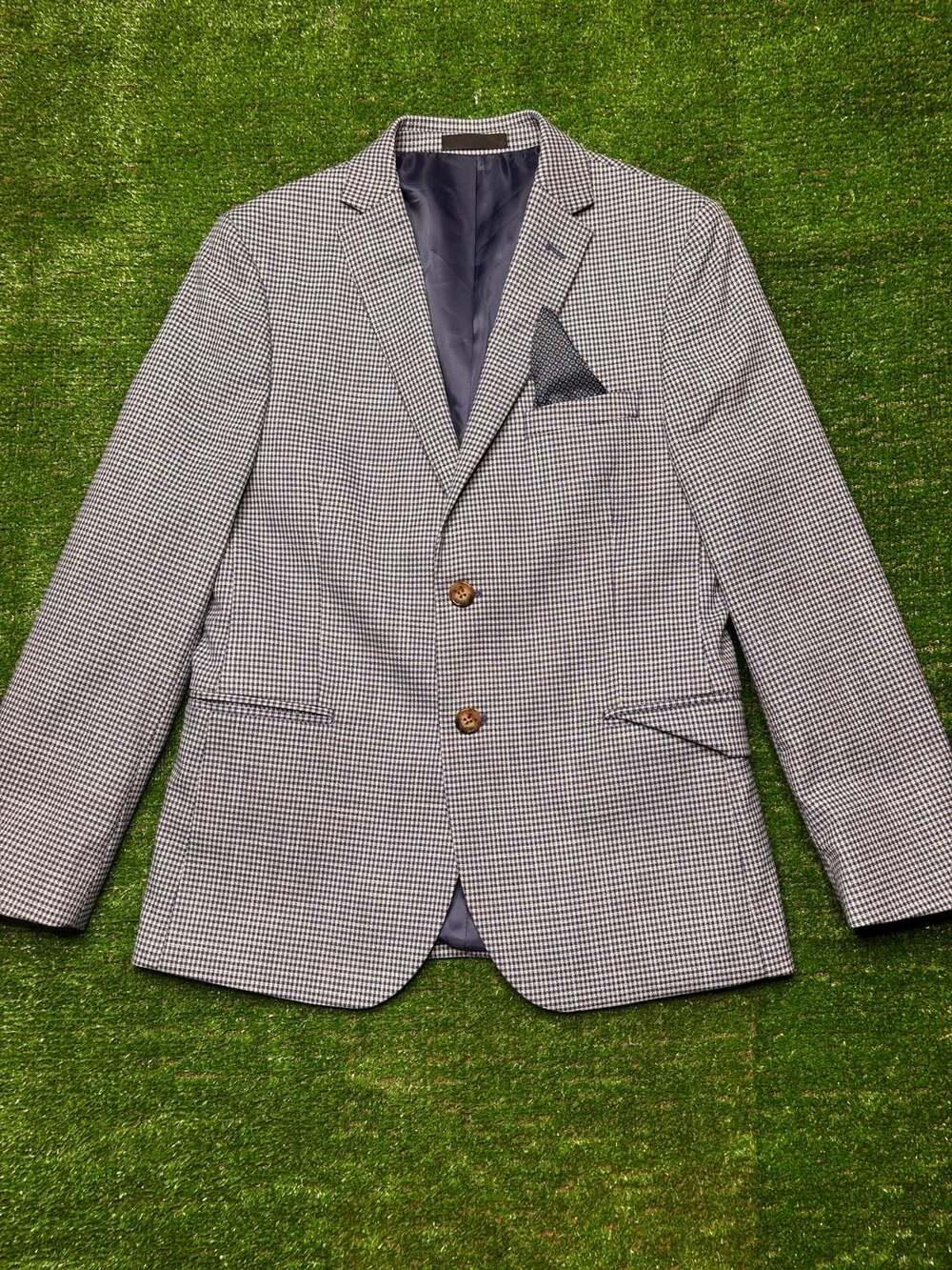 Lauren Ralph Lauren Houndstooth Blue Blazer Size 16R